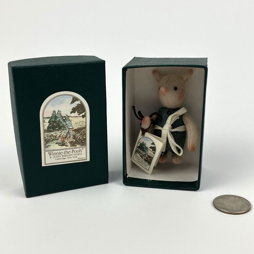 R. John Wright Dolls: Pocket Piglet | /w Box Winne The Pooh VTG Plush #1841/3500